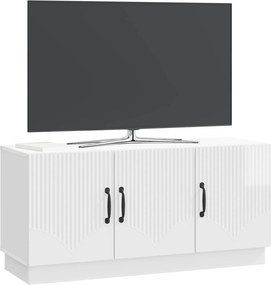 vidaXL Ντουλάπι TV Γυαλιστερό Λευκό 99 x 34,5 x 47 εκ
