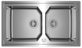 TEKA BROOKLYN 90 M-XP 2Β Ένθετος Ανοξείδωτος Νεροχύτης Γυαλισμένο φινίρισμα Μ86.4xΠ56.4εκ