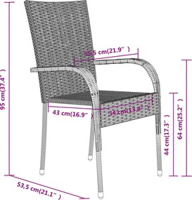 vidaXL Σετ Τραπεζαρίας Κήπου 3 Τεμαχίων Μαύρο