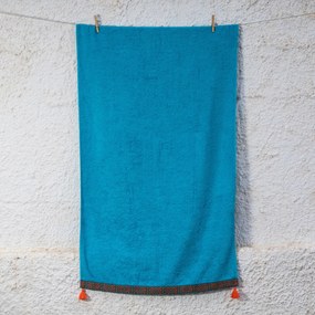 Πετσέτα Θαλάσσης (80x160) White Fabric Tideva Turquoise