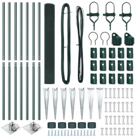 vidaXL Φράχτης  Welded Wire με 7 Σταθερές Ψηφίδες Πράσινος 1.4x10 μ Μέταλλο