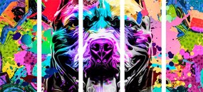 Πολύχρωμη απεικόνιση ενός σκύλου 5 μερών εικόνας - 100x50