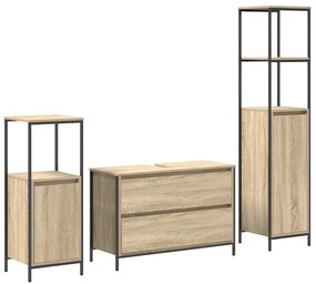 vidaXL Σετ Επίπλων Μπάνιου 3 pcs Δρύς Sonoma Επεξεργασμένο ξύλο