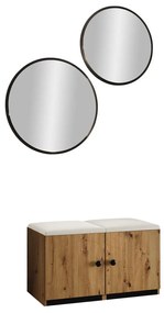 Σετ επίπλων Hartford E106, 84x44cm, 21 kg, Μαύρο, Artisan δρυς, Ταπισερί, Πλαστικοποιημένη μοριοσανίδα, Μεμονωμένα μέρη, Ανοιχτό καφέ, Είδος βελούδου