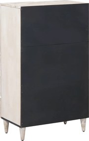 vidaXL Ψηλή Επιφάνεια Λευκό 60 x 33,5 x 100 εκ. Στερεό ξύλο μάνγκο