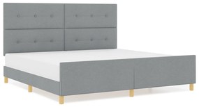 vidaXL Κρεβάτι Φωτεινού Γκρι 200x200 εκ. Υφασμάτινο