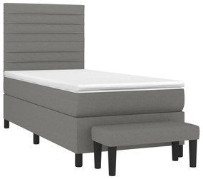 ΚΡΕΒΑΤΙ BOXSPRING ΜΕ ΣΤΡΩΜΑ ΣΚΟΥΡΟ ΓΚΡΙ 90X200 ΕΚ. ΥΦΑΣΜΑΤΙΝΟ 3136646