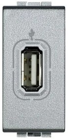 Πρίζα USB 1 Στοιχείου Αλουμίνιο Bticino NT4285 Legrand-NT4285-Αλουμίνιο NT4285