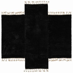 Χαλιά Κρεβατοκάμαρας (Σετ 3τμχ) Polcarpet Silky Shaggy Black