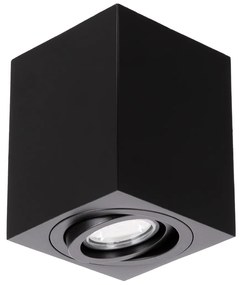 GloboStar® AKIRA 60621 Επιφανειακό Κινούμενο Τετράγωνο Φωτιστικό Σποτ Αλουμινίου με Ντουί GU10 AC 220-240V IP44 Μ8 x Π8 x Υ10cm - Μαύρο - 5 Years Warranty