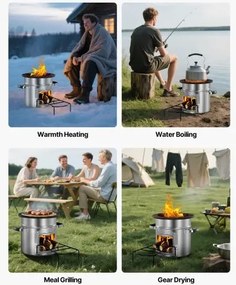 VEVOR Camping Rocket Stove Wood Burning Portable Rocket Stove with Carrying Bag