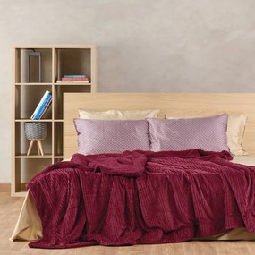 Κουβέρτα Γούνινη Spencer 42 Wine Kentia Μονό 160x240cm Πολυέστερ