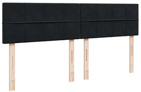 vidaXL Κρεβάτι Boxspring με Στρώμα Μαύρο 180x200 εκ. Βελούδινο