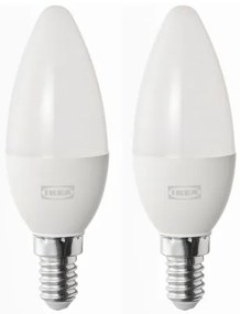 SOLHETTA λαμπτήρας LED E14 470 lumen/κεράκι, 2 τεμ. 004.987.35