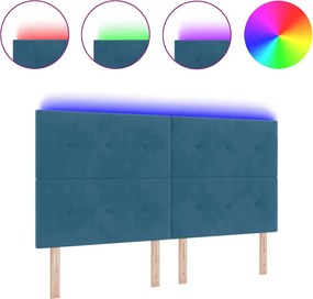 vidaXL LED κεφαλάρι με φώτα λωρίδας LED Μπλε 180 cm Πολυεστέρας