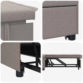 vidaXL Κρεβάτι καναπές Taupe 194 x 67 x 37 εκ ύφασμα