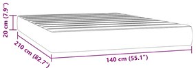 vidaXL Στρώμα με Pocket Springs Ανοιχτό Γκρι 140x210x20 εκ. Βελούδινο