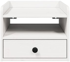 vidaXL Κομοδίνο Λευκό 38 x 36 x 29.5 εκ Συμπαγές ξύλο πεύκου