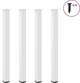 vidaXL Πόδια Τραπεζιού Μπαρ 4 τεμ. Λευκά 110-112 εκ. Ατσάλινο