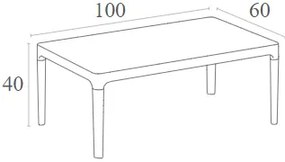 SKY DARK GREY 100Χ60Χ40εκ. ΤΡΑΠΕΖΙ ΠΟΛ/ΝΙΟΥ