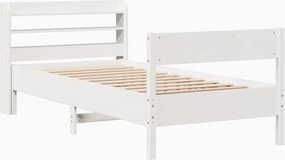 vidaXL Σκελετός Κρεβ. Χωρίς Στρώμα Λευκό 90x190 εκ Μασίφ Πεύκο