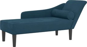vidaXL Ανάκλιντρο Μπλε Υφασμάτινο με Βελούδινο