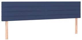 vidaXL Κρεβάτι Boxspring με Στρώμα Μπλε 200x200 εκ. Υφασμάτινο