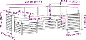vidaXL Σειρά Καναπέ Εξωτερικού 6 pcs Λευκό και Κρεμ Πολυεστέρας