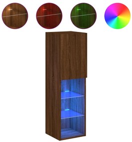 vidaXL Έπιπλο Τηλεόρασης με LED Καφέ Δρυς 30,5x30x102 εκ.