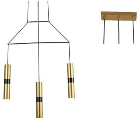 Φωτιστικό Οροφής - Ράγα HM853P66BR 3XGU10 66X8XH150 Brass Aca Decor Metal