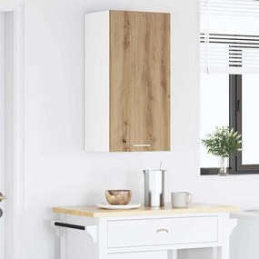 vidaXL Κρεμαστό ντουλάπι Χειροποίητη Δρυς και Λευκό 40 x 31 x 80 εκ.