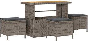 vidaXL Σετ Καναπέ Κήπου με μαξιλάρι 13 pcs Γκρι Πολυ ράταν
