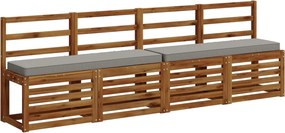 vidaXL Μαξιλάρια Πάγκου 2 Τεμαχίων VUGHT 2 pcs 100% Πολυεστέρας Γκρι