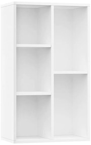 vidaXL Ραφιέρα / Βιβλιοθήκη Λευκή 50 x 25 x 80 εκ. από Επεξ. Ξύλο