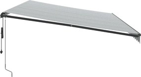 vidaXL Τέντα Πτυσσόμενη Αυτόματη Ανθρακί / Λευκή 600x350 εκ.