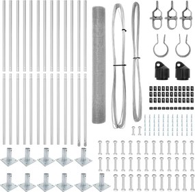 vidaXL Στύλος Περιφράξεων Ασημί 25 x 1 μ (16 x 16 mm δίχτυ) Ατσάλι