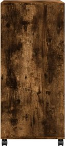 vidaXL Ντουλάπι Με Ροδάκια Καπνιστή Δρυς 55x40x91 εκ. Επεξ. Ξύλο