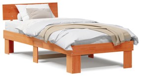 vidaXL Σκελετός Κρεβατιού Καφέ κεριού 90 x 190 cm Συμπαγές ξύλο πεύκου