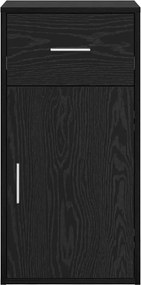 vidaXL Πλαϊνό γραφείο με συρτάρι Μαύρη Οξυά 38 x 34 x 75 εκ