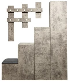 Έπιπλο εισόδου Nenich pakoworld σε γκρι oak απόχρωση 150x37x180εκ