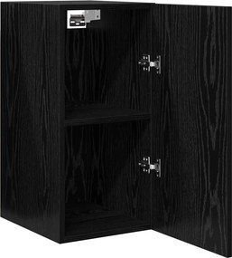 vidaXL Τηλεοπτική Κάβα Τοίχου 2 pcs Μαύρη Οξυά Επεξεργασμένο Ξύλο