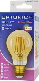 OPTONICA LED λάμπα A60 Filament 1796, 8W, 2500K, E27, 700lm