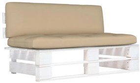 vidaXL Καναπές Κήπου Μεσαίος από Παλέτες Λευκό Ξύλο Πεύκου