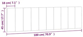 Μαξιλάρι για Κεφαλάρι Ανοιχτό Γκρι 180 εκ. Βελούδο - Γκρι