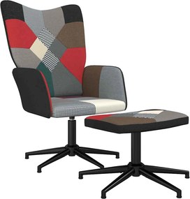 vidaXL Πολυθρόνα Relax Σχέδιο Patchwork Υφασμάτινη με Σκαμπό