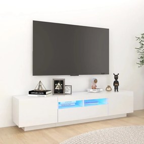 vidaXL Έπιπλο Τηλεόρασης με LED Γυαλιστερό Λευκό 180 x 35 x 40 εκ.