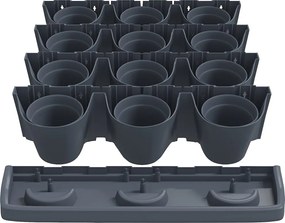 vidaXL Φυτά Κήπου Κάθετα Σετ 12 Τεμ. Ανθρακί από Πολυπροπυλένιο