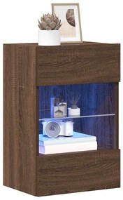 vidaXL Έπιπλα Τοίχου Τηλεόρασης LED 2 Τεμ. Καφέ Δρυς 40x30x60,5εκ.