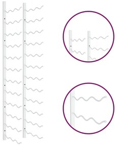vidaXL Ραφιέρα Κρασιών Τοίχου για 36 Φιάλες Λευκή Σιδερένια