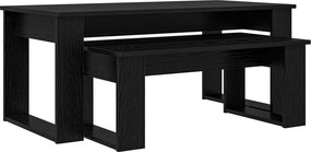 vidaXL Σετ Τραπεζιού Για Καφέ 2 pcs Μαύρη Οξυά Επεξεργασμένο ξύλο